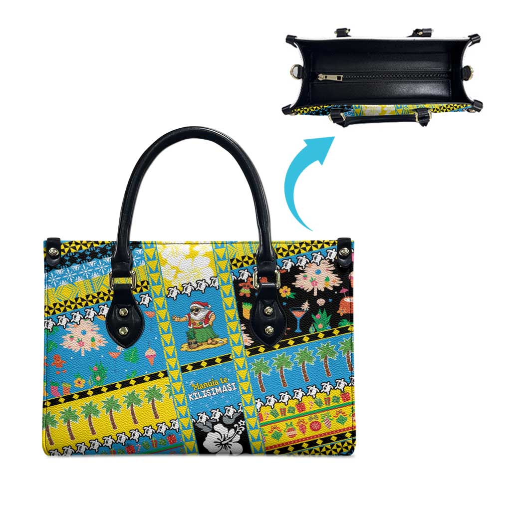 Tuvalu Christmas Leather Bag Festive Beach Vibes - Polynesian Pride