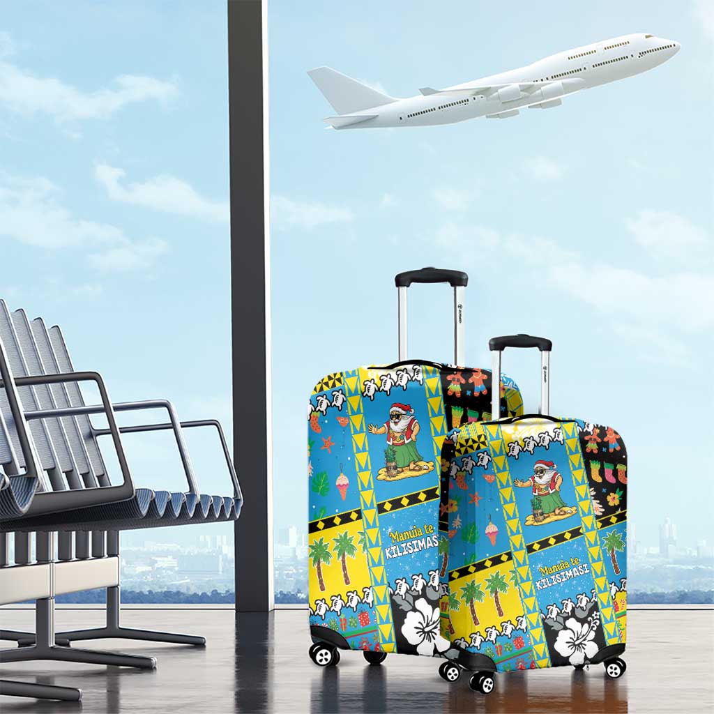 Tuvalu Christmas Luggage Cover Festive Beach Vibes - Polynesian Pride