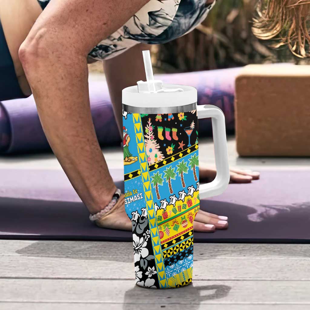 Tuvalu Christmas Tumbler With Handle Festive Beach Vibes - Polynesian Pride