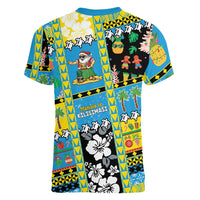 Tuvalu Christmas Women V-Neck T-Shirt Festive Beach Vibes - Polynesian Pride