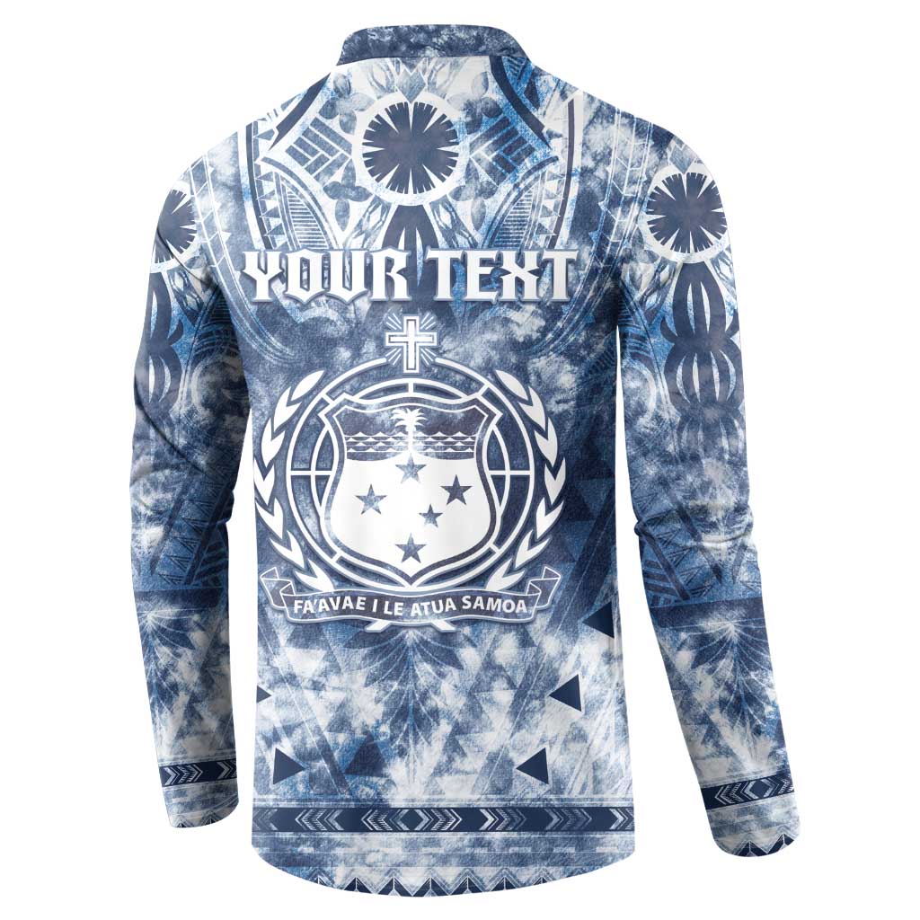 Samoa 685 Button Sweatshirt Polynesian Pattern Tie Dye Style