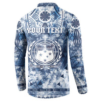Samoa 685 Button Sweatshirt Polynesian Pattern Tie Dye Style