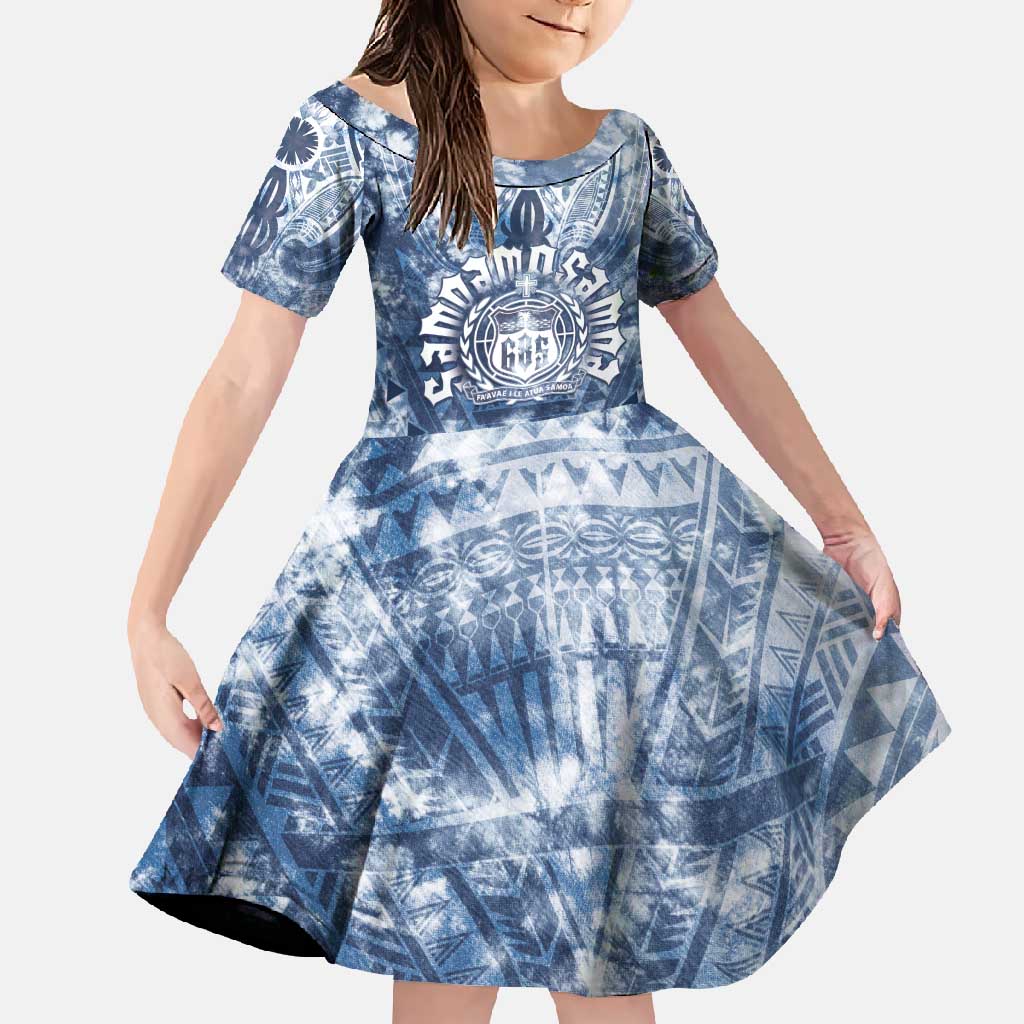 Samoa 685 Family Matching Tank Maxi Dress and Hawaiian Shirt Polynesian Pattern Tie Dye Style