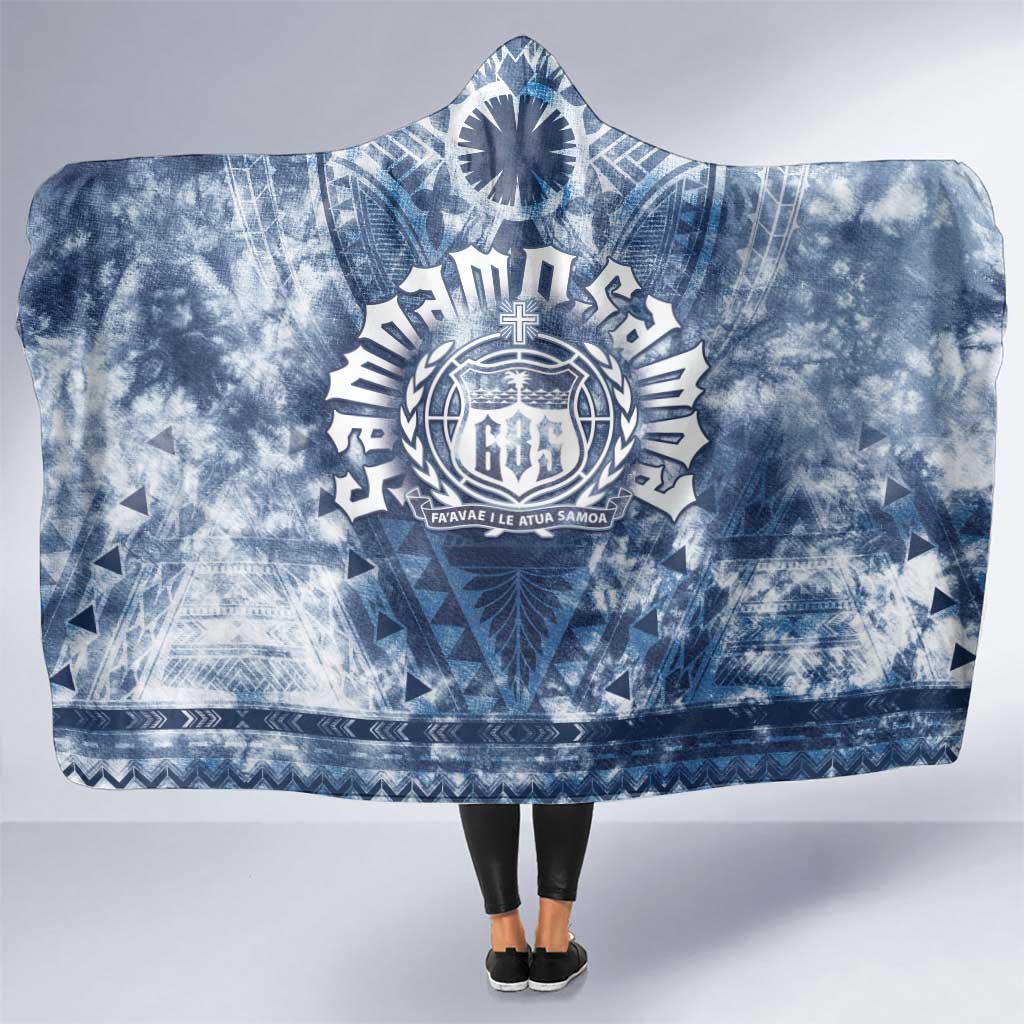 Samoa 685 Hooded Blanket Polynesian Pattern Tie Dye Style
