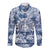 Samoa 685 Long Sleeve Button Shirt Polynesian Pattern Tie Dye Style