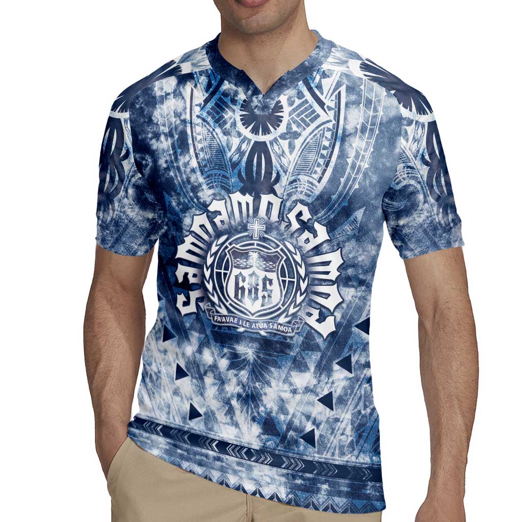 Samoa 685 Rugby Jersey Polynesian Pattern Tie Dye Style