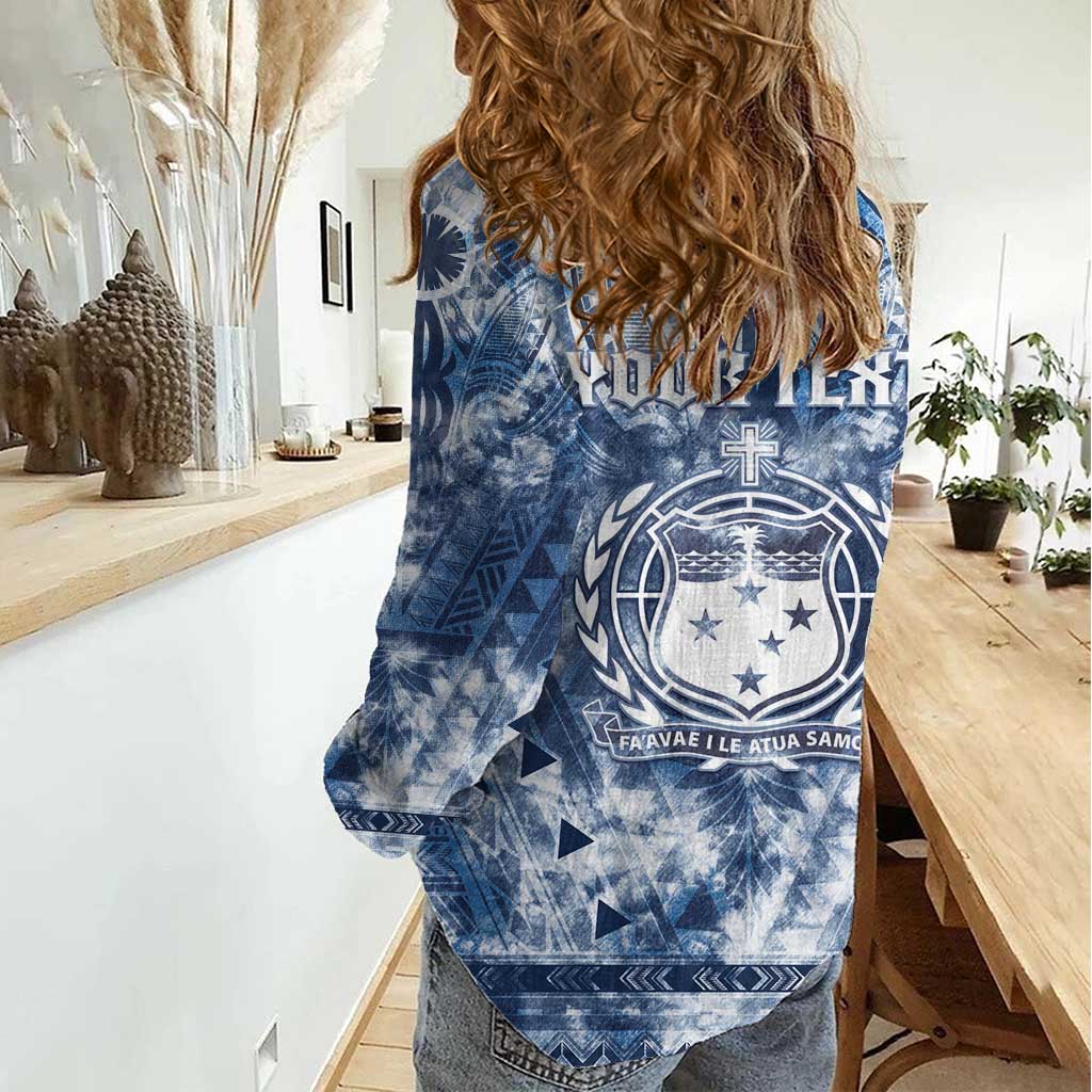 Samoa 685 Women Casual Shirt Polynesian Pattern Tie Dye Style