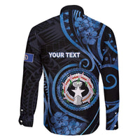 Personalized Northern Mariana Islands Family Matching Off The Shoulder Long Sleeve Dress and Hawaiian Shirt Ocean Floral Pattern