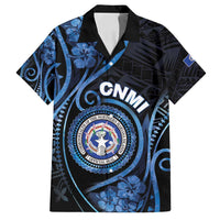 Personalized Northern Mariana Islands Family Matching Off Shoulder Short Dress and Hawaiian Shirt Ocean Floral Pattern LT05 Dad's Shirt - Short Sleeve Black - Polynesian Pride
