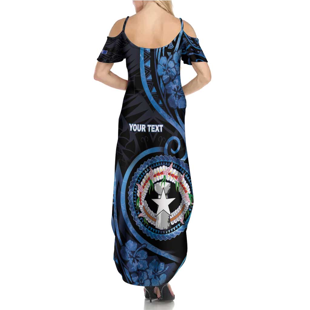 Personalized Northern Mariana Islands Family Matching Summer Maxi Dress and Hawaiian Shirt Ocean Floral Pattern