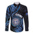 Personalized Northern Mariana Islands Long Sleeve Button Shirt Ocean Floral Pattern