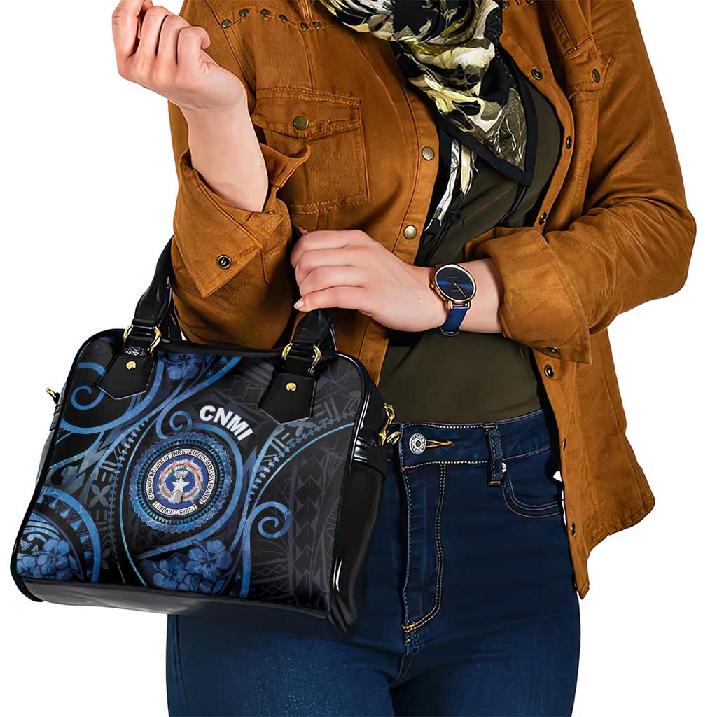 Northern Mariana Islands Shoulder Handbag Ocean Floral Pattern LT05