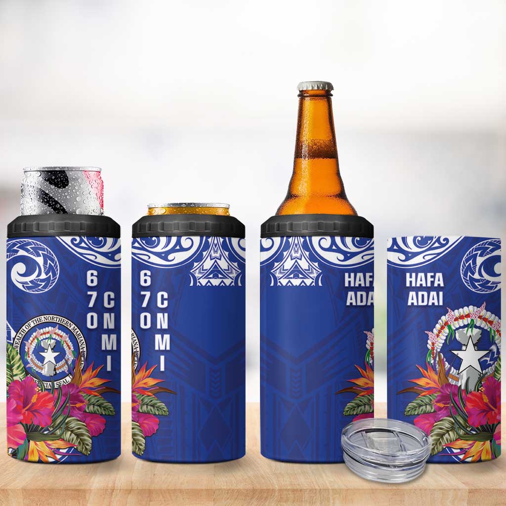 Hafa Adai Northern Mariana Islands 4 in 1 Can Cooler Tumbler Polynesian Tribal Pattern LT05 - Polynesian Pride