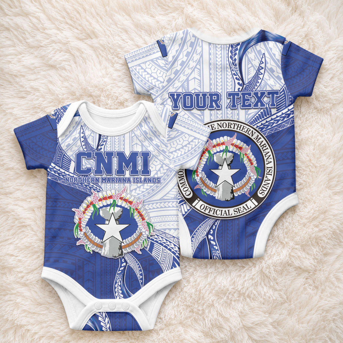 Personalized Northern Mariana Islands Baby Onesie CNMI Seal