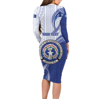 Personalized Northern Mariana Islands Family Matching Long Sleeve Bodycon Dress and Hawaiian Shirt CNMI Seal LT05 - Polynesian Pride