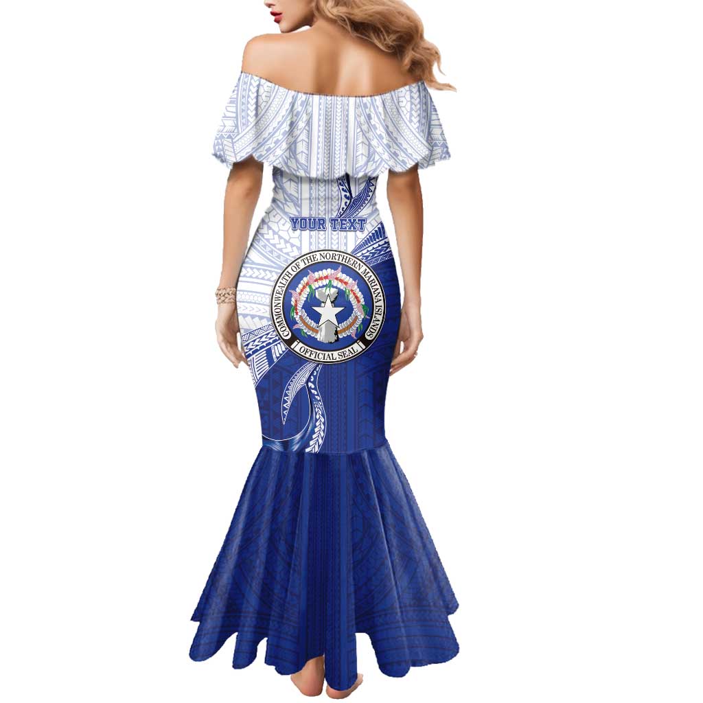 Personalized Northern Mariana Islands Family Matching Mermaid Dress and Hawaiian Shirt CNMI Seal