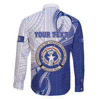 Personalized Northern Mariana Islands Family Matching Off The Shoulder Long Sleeve Dress and Hawaiian Shirt CNMI Seal LT05 - Polynesian Pride