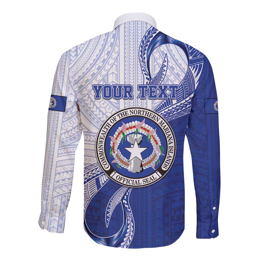 Personalized Northern Mariana Islands Long Sleeve Button Shirt CNMI Seal