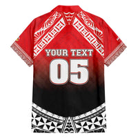Custom Rugby Tonga MMT Family Matching Off The Shoulder Long Sleeve Dress and Hawaiian Shirt Mana O Tonga - Polynesian Pride