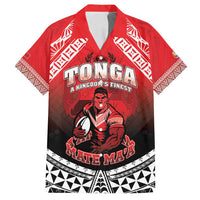 Custom Rugby Tonga MMT Family Matching Off Shoulder Short Dress and Hawaiian Shirt Mana O Tonga - Polynesian Pride