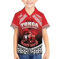 Custom Rugby Tonga MMT Family Matching Off Shoulder Short Dress and Hawaiian Shirt Mana O Tonga - Polynesian Pride