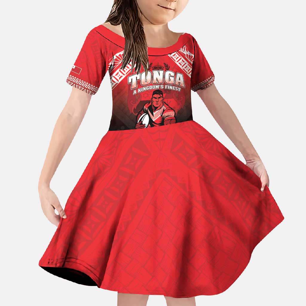 Custom Rugby Tonga MMT Family Matching Short Sleeve Bodycon Dress and Hawaiian Shirt Mana O Tonga - Polynesian Pride