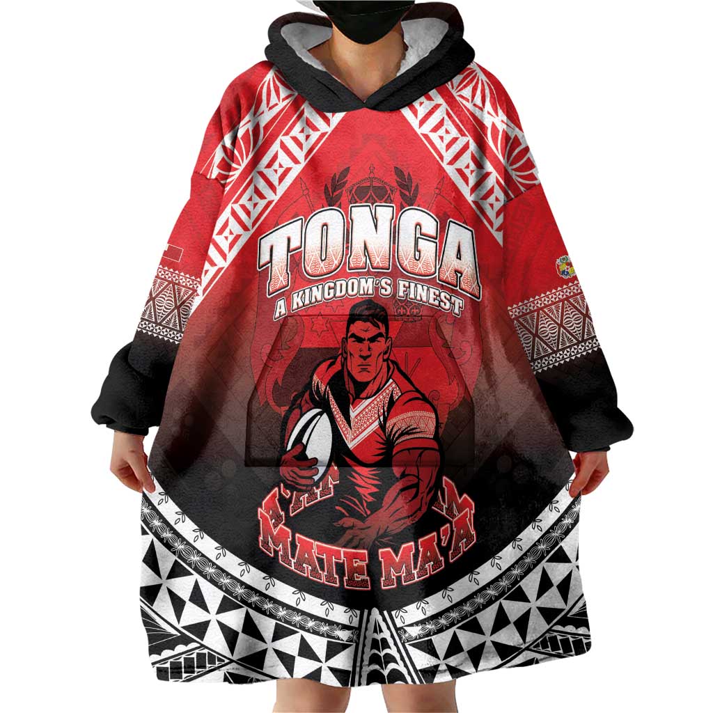 Custom Rugby Tonga MMT Wearable Blanket Hoodie Mana O Tonga LT05 - Polynesian Pride