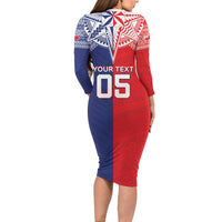Custom Rugby Samoa And Tonga Family Matching Long Sleeve Bodycon Dress and Hawaiian Shirt Toa Samoa With Mate Maa - Polynesian Pride