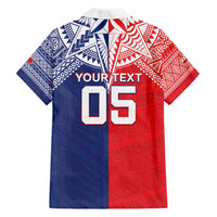 Custom Rugby Samoa And Tonga Family Matching Off Shoulder Short Dress and Hawaiian Shirt Toa Samoa With Mate Maa - Polynesian Pride