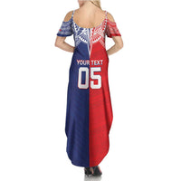 Custom Rugby Samoa And Tonga Family Matching Summer Maxi Dress and Hawaiian Shirt Toa Samoa With Mate Maa - Polynesian Pride