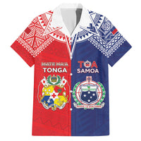 Custom Rugby Samoa And Tonga Hawaiian Shirt Toa Samoa With Mate Maa - Polynesian Pride