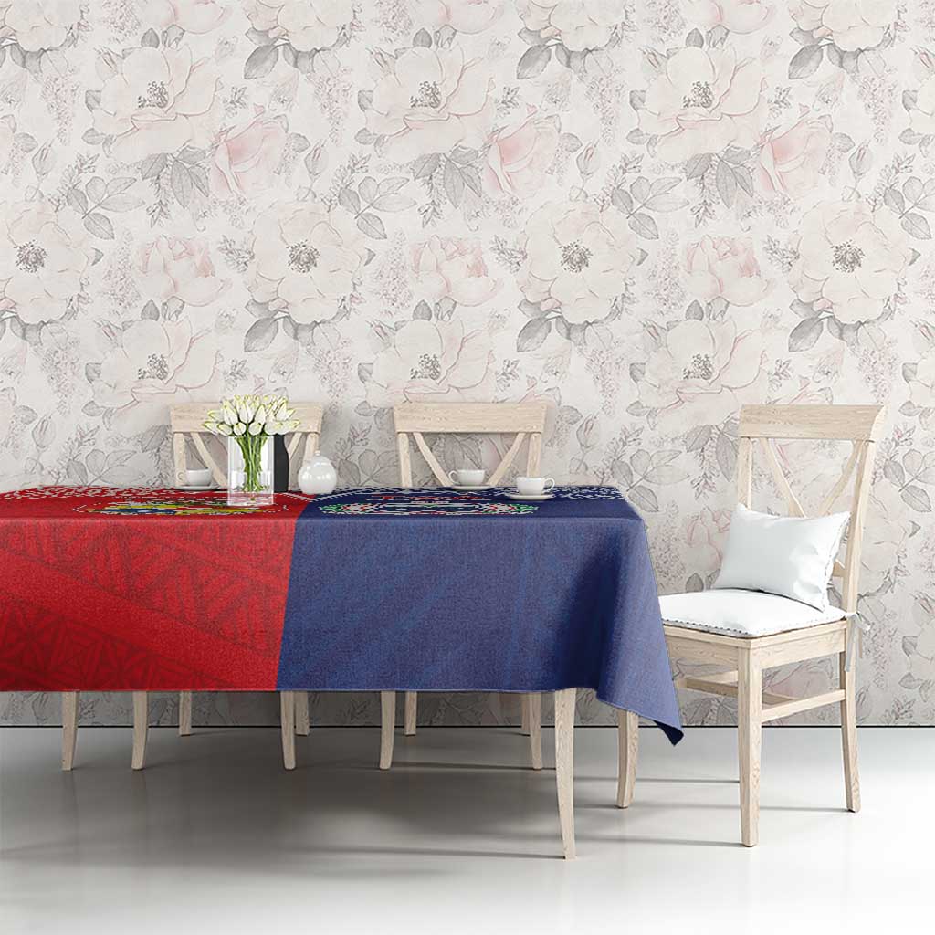 Rugby Samoa And Tonga Tablecloth Toa Samoa With Mate Maa - Polynesian Pride