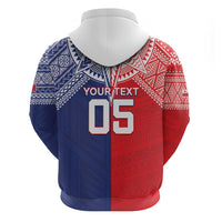 Custom Rugby Samoa And Tonga Zip Hoodie Toa Samoa With Mate Maa - Polynesian Pride