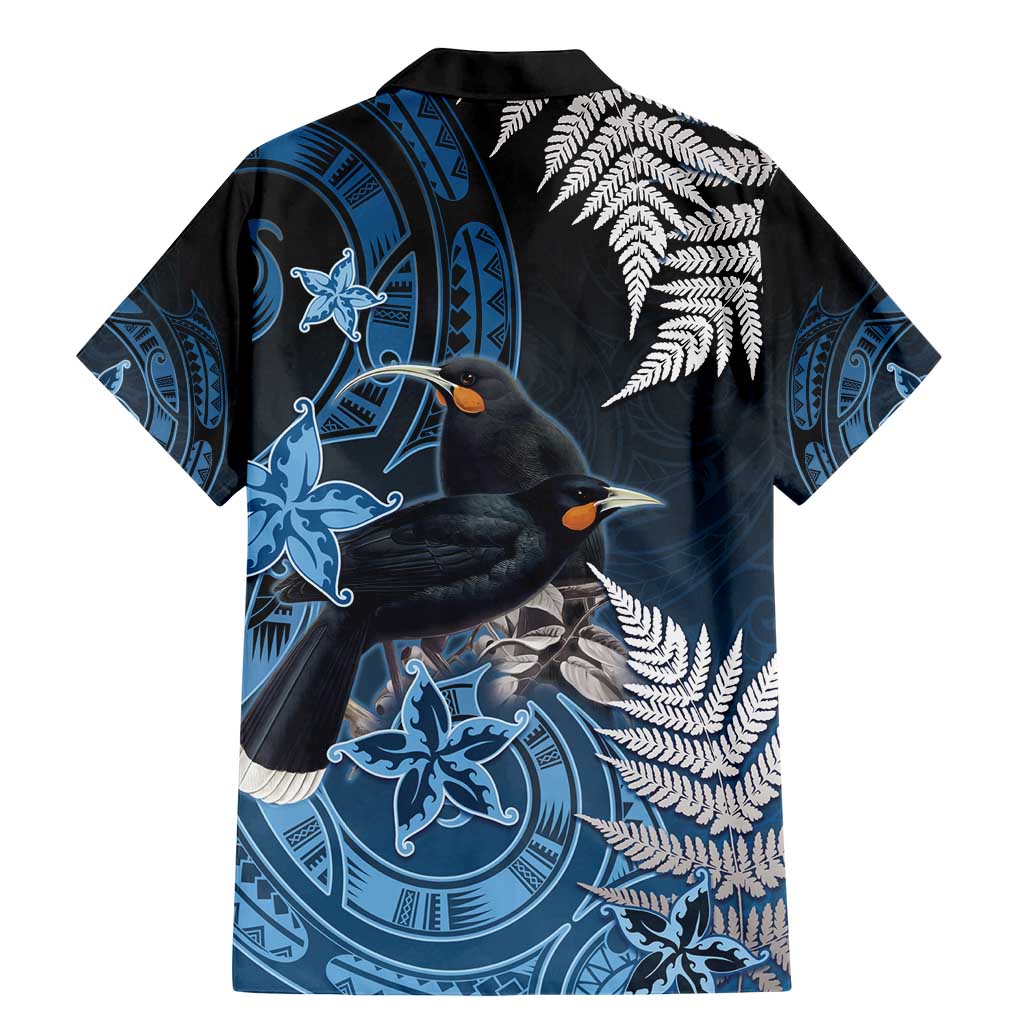 New Zealand Huia Bird Family Matching Mermaid Dress and Hawaiian Shirt Aotearoa Maori Pattern LT05 - Polynesian Pride
