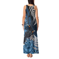 New Zealand Huia Bird Tank Maxi Dress Aotearoa Maori Pattern LT05 - Polynesian Pride