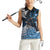 New Zealand Huia Bird Women Sleeveless Polo Shirt Aotearoa Maori Pattern