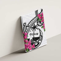 Guam Chamorro Canvas Wall Art Bougainvillea White Polynesian Tribal Pattern