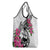 Guam Chamorro Grocery Bag Bougainvillea White Polynesian Tribal Pattern