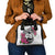 Guam Chamorro Shoulder Handbag Bougainvillea White Polynesian Tribal Pattern