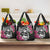 Guam Chamorro Grocery Bag Bougainvillea Black Polynesian Tribal Pattern