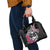 Guam Chamorro Shoulder Handbag Bougainvillea Black Polynesian Tribal Pattern
