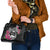 Guam Chamorro Shoulder Handbag Bougainvillea Black Polynesian Tribal Pattern