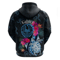 Tahiti Ia Orana Zip Hoodie Polynesian Turtle With Coat Of Arms LT05 - Polynesian Pride