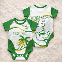 Custom Tailevu Rugby Baby Onesie Fiji Tapa Pattern