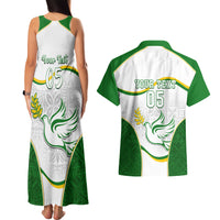 Custom Tailevu Rugby Couples Matching Tank Maxi Dress and Hawaiian Shirt Fiji Tapa Pattern LT05 - Polynesian Pride
