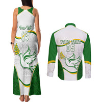 Custom Tailevu Rugby Couples Matching Tank Maxi Dress and Long Sleeve Button Shirt Fiji Tapa Pattern LT05 - Polynesian Pride