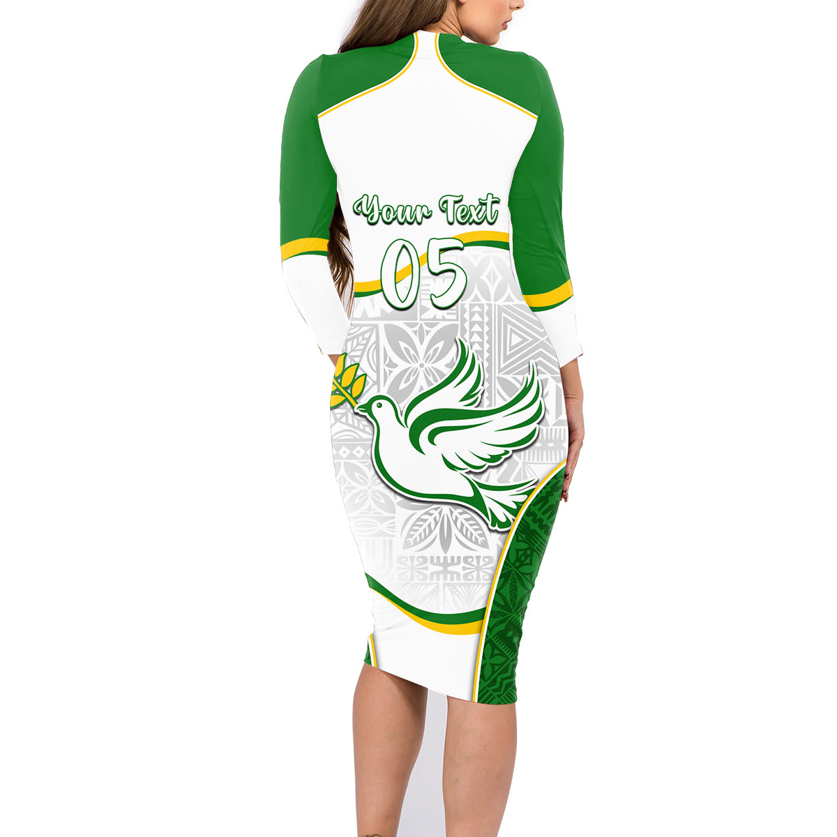 Custom Tailevu Rugby Family Matching Long Sleeve Bodycon Dress and Hawaiian Shirt Fiji Tapa Pattern LT05 - Polynesian Pride