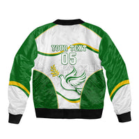 Custom Tailevu Rugby Sleeve Zip Bomber Jacket Fiji Tapa Pattern LT05 - Polynesian Pride