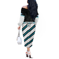 Custom Fiji Rugby Off The Shoulder Long Sleeve Dress Fijian 7s With Tapa Pattern LT05 - Polynesian Pride
