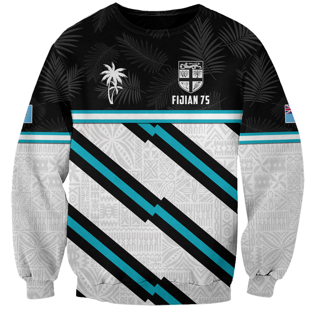 Custom Fiji Rugby Sweatshirt Fijian 7s With Tapa Pattern LT05 Unisex White - Polynesian Pride